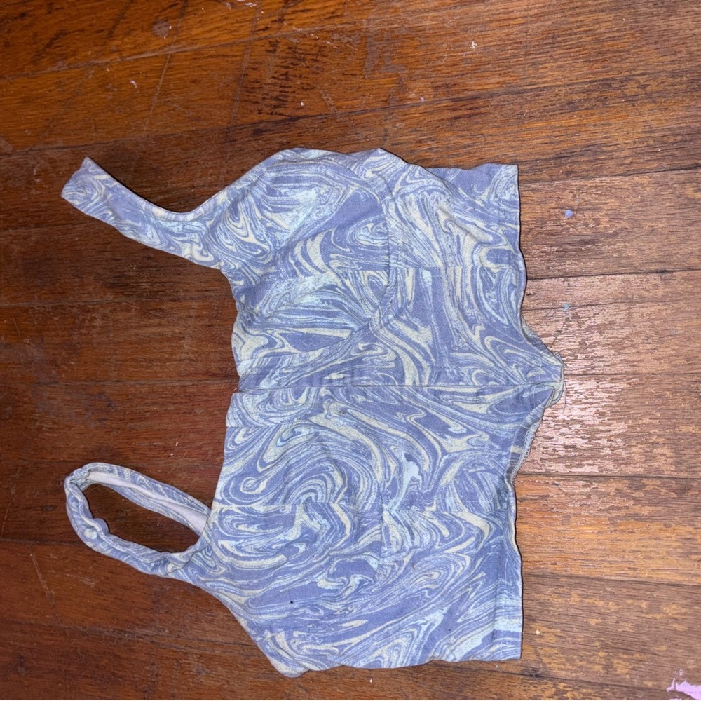 Blue and Mint Swirl Tank Top